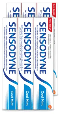 Immagine prodotto di 6 tubetti di dentifricio Sensodyne gusto menta fresca per denti sensibili, 75 ml - confezione - 6 pezzi