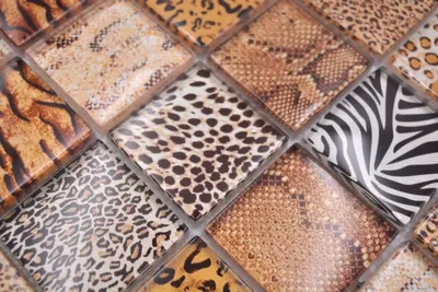 Produktbild von Handmuster Mosaikfliese Glasmosaik Kombi Forest hellbraun Fliesenspiegel Wand MOS78-W58_m