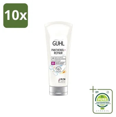 Imagen del producto de 10 unidades de mascarilla y acondicionador 2 en 1 Guhl Panthenol+, 200 ml cada uno. Pack grande