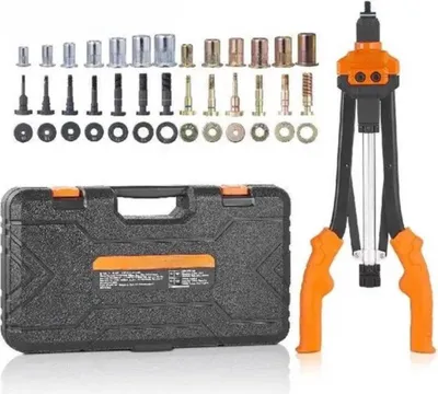 Image de Klinknagel PRO - Kit d'outils pour rivets et écrous - 70 pièces - Avec coffret de rangement - Orange