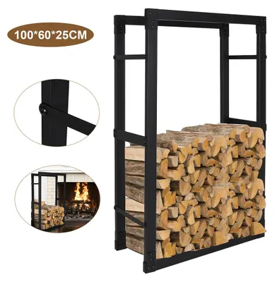 Produktbild von Vigevee Kaminholzregal Brennholzständer 100*60*25CM wetterfestem Metall Brennholz Brennholzregal