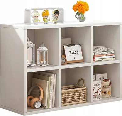 Produktbild von Regał Modułowy Komoda Biała Na Książki Z 6 Półkami Loft Styl Skandynawski