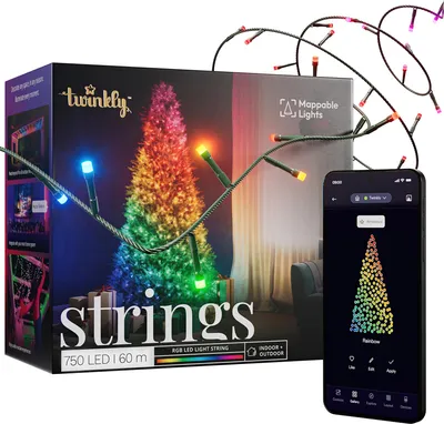 Immagine prodotto di Twinkly Strings 750 RGB LED, cavo nero, 60 m, IP44