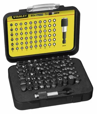 STANLEY Bit-Set 61-teilig mit magnetischem Halter 60 mm