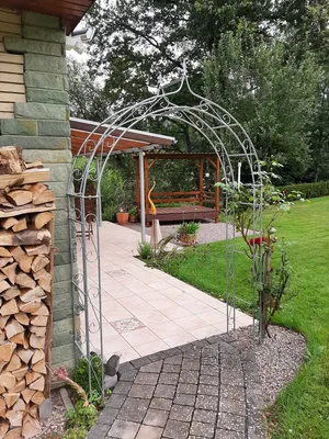 Produktbild von Rosenbogen HOLLAND Lilie-Spitze Gesamtbreite 2,40 m Verzinkt Pergola Metallrosenbogen Gartenbogen Rosensäule Gartendeko Arco da Giordimo