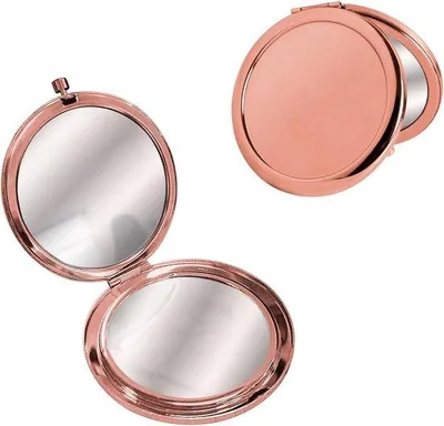 Produktbild von Famanu Kompakte Doppelseitige Handtaschenspiegel mit 1x/2x Vergrößerung - Roségold