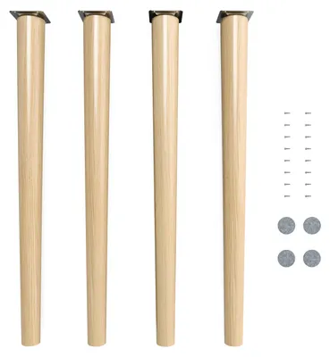 Produktbild von 4x sossai Holzfüße rund - gerade Ausführung 71cm Buche Öl-Finish