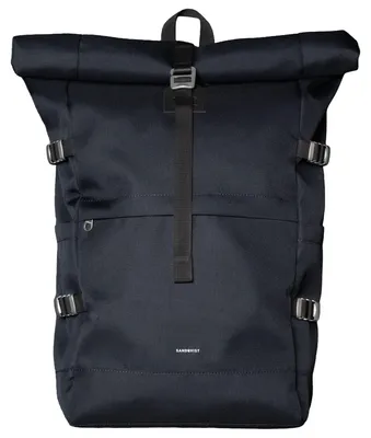 Produktbild von Sandqvist Icon Rolltop - Rucksack L 16" 65 cm erw. (navy with black leather)