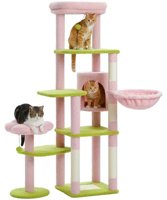 Immagine prodotto di Katzenbaum, design multistrato, elementi di gioco interattivi, AMT0233PK, forma a L