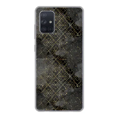 Produktbild von MuchoWow® Handyhülle Schutzhülle Hülle für Samsung Galaxy A51 5G Marmor - Schwarz - Gold - Geometrie Silikon Softcase Handy Hülle - Abbildung