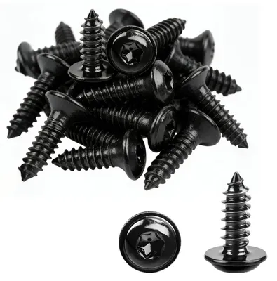 Produktbild von Selbstschneidende Schrauben M4 10 mm, 50 Stücke, 304 Edelstahl, schwarze Torx Sicherheitsschrauben, für Metall
