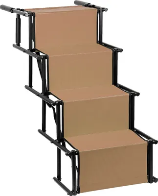 Produktbild von Hunderampe Hundetreppe faltbar\Hunde-Falt-Treppe Autorampe Auto Einstiegshilfe 165x43cm Bruan