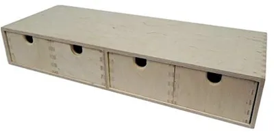 Produktbild von Holz Aufbewahrungsbox mit 4 Schubladen für Decoupage, 56 cm