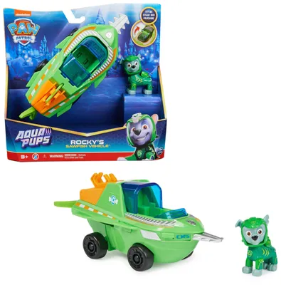Produktbild von PAW PATROL, Aqua Pups - Basis Fahrzeug Spielzeugauto im Sägefisch-Design mit Roc