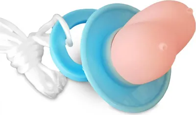 Obrázok produktu pre Cumlík na prsia. Modrý – univerzálna veľkosť