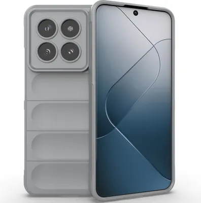 Produktbild von Handyhülle für Xiaomi 14 Pro Weich TPU Silikon Stossfest Anti-rutsch Hülle Grau