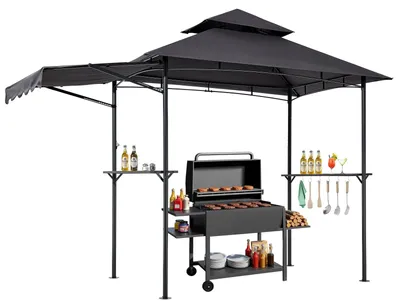 Zdjęcie produktu dla Altana Grillowa Vevor 2430X1500X2500 Mm Dwupoziomowy Dach Mocna Stalowa