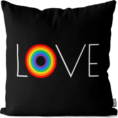 Produktbild von VOID Regenbogen LOVE Pride Kissenbezug Kissenhülle Polyester wasserfest Outdoor Garten Kissen Deko