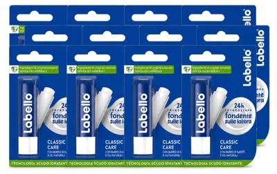 Image de 12 baumes à lèvres Labello Classic Care - Nourrissants et protecteurs - 5,5 ml - Pack économique - 12 pièces