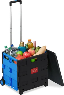 Zdjęcie produktu dla Relaxdays Składany wózek na zakupy 35 kg wózek dziecięcy 50 l uchwyt multipack