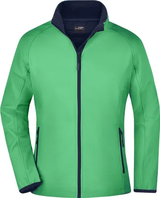 Produktbild von James+Nicholson JN1129 | Ladies` Promo Softshell Jacket - Farbe: Green/Navy - Größe: M