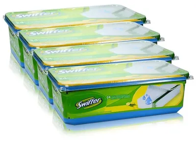 Produktbild von 4x Swiffer Wet Wischtücher Nachfüllpackung 24 Tücher