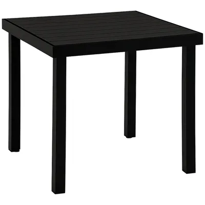 Produktbild von Gartentisch wetterfest 78x78x74 cm – Esstisch Aluminium Holzoptik Schwarz