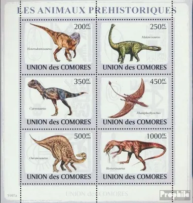 Produktbild von Briefmarken Komoren 2009 Mi 2170-2175 Kleinbogen (kompl. Ausg.) postfrisch Dinosaurier