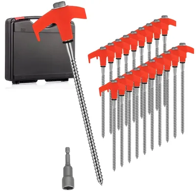 Immagine prodotto di Set di 20 picchetti per tende con filettatura, ideali per il campeggio