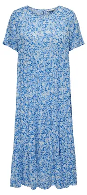 Productafbeelding van Alleen - Maxikleid voor dames, korte mouwen, model GT34411 (maat 36 EU) (lichtblauwe kleur)