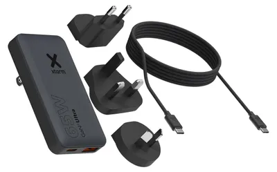 Immagine prodotto di Adattatore da viaggio Xtorm 65W Caricabatterie da viaggio + cavo USB-C PD - con spina UE / USA / UK - Nero