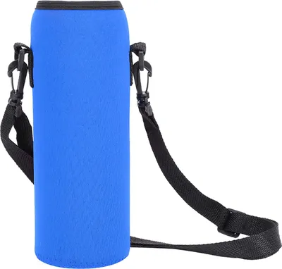 Obrázok produktu pre Outdoorová fľaša na vodu 1000 ml, izolované puzdro, neoprénová taška, taška s popruhom, modrá