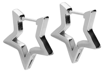 Produktbild von Chirurgenstahl Ohrclicker Creolen STERN