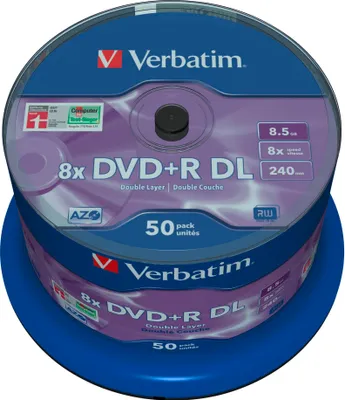 Produktbild von Verbatim DVD+R Double Layer 8x Matt Silver 50pk Spindle, Spindel