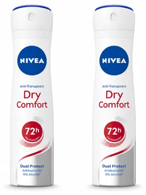 Produktbild von 2 x NIVEA Dry Comfort Anti-Transpirant Spray - 150 ml - Vorteilspackung - 2 Stücke