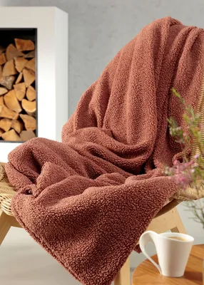 Produktbild von Biederlack Wohndecke Teddy Farbe canyon Größe 150 x 200