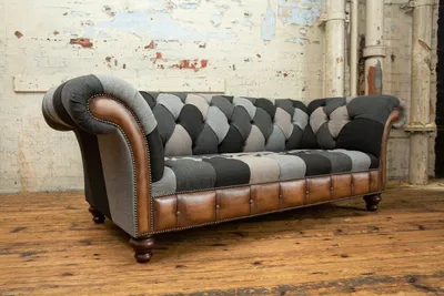 Produktbild von Chesterfield Design Couch 3er Deisitzer Couchen Stoff Sofa Sitz Polster Sofas