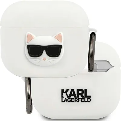 Produktbild von Karl Lagerfeld Klaca3Silchwh Airpods 3 Abdeckung Biały/Weiss Silikon Choupette