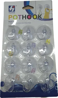 Obrázok produktu pre Prísavky s plastovými háčikmi 4cm 12ks.