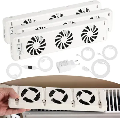 Image de Bettizia amplificateur de radiateur Triple Set avec 3x ventilateurs, amplificateur de radiateur, radiateur soufflant universel, adaptateur secteur inclus