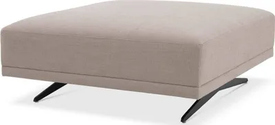 Produktbild von Casa Padrino Luxus Hocker Sandfarben / Bronze 108 x 108 x H. 41 cm - Sitzhocker - Fußhocker - Luxus Wohnzimmer Möbel