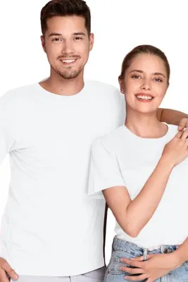Produktbild von Leichtes Uni-T-Shirt aus Baumwolle, 100% Baumwolle, unbedruckt, einfarbig, 150g/m2, Farbe weiß, Größe 2XL