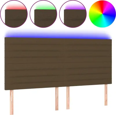 Produktbild von vidaXL LED Kopfteil Dunkelbraun 180x5x118/128 cm Stoff