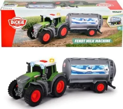 Obrázok produktu pre DICKIE Farm Fendt traktor s prívesom na mlieko 26cm
