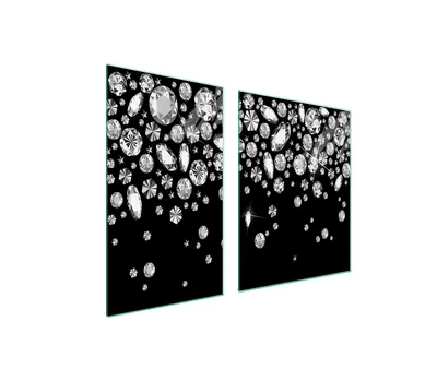Produktbild von Herdabdeckplatten 2 teilig 100x52 Glaskeramikkochfeld Abdeckung Glas Schneidebrett Diamant Schwarz