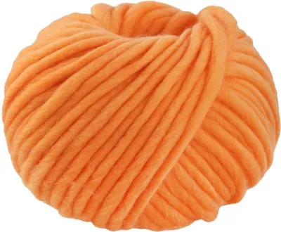 A ball of thick, chunky orange yarn.