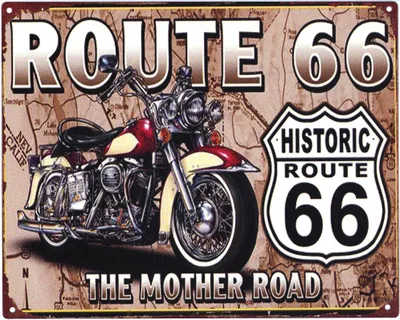 Produktbild von Moritz Deko Blechschild Route 66 Mother Road Retro Geschenk-Idee aus Metall Vintage-Design zur Dekoration