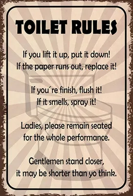 Produktbild von vianmo Holzschild 30x20 cm Toilet Rules if you lift it up