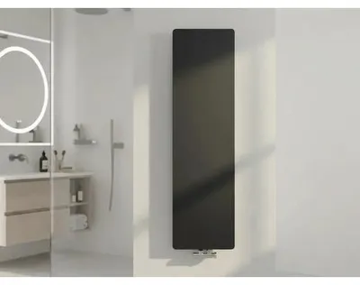 Produktbild von Rotheigner Designheizkörper FLATIS 1190 x 290 mm schwarz matt Anschluss Mittig unten ohne Handtuchhalter und Thermostat