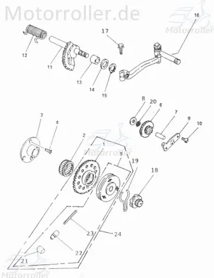 Produktbild von Adly Kickstarterwelle Scoody 50 2 Roller Scooter 50ccm 2Takt Motorroller.de Kickstarter-Welle Kickstarterhauptwelle Kickstarterachse Kickstarter-Achse